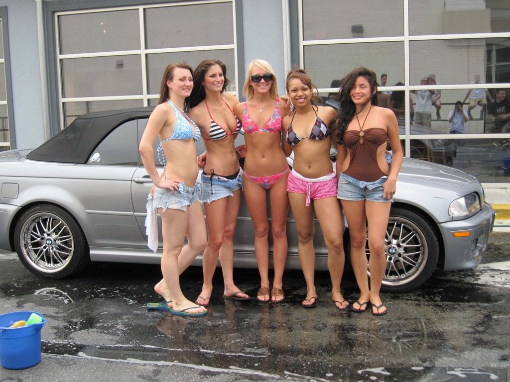 Girls Washing Cars.